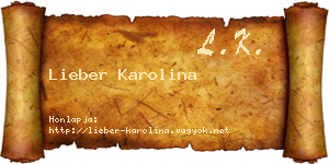 Lieber Karolina névjegykártya